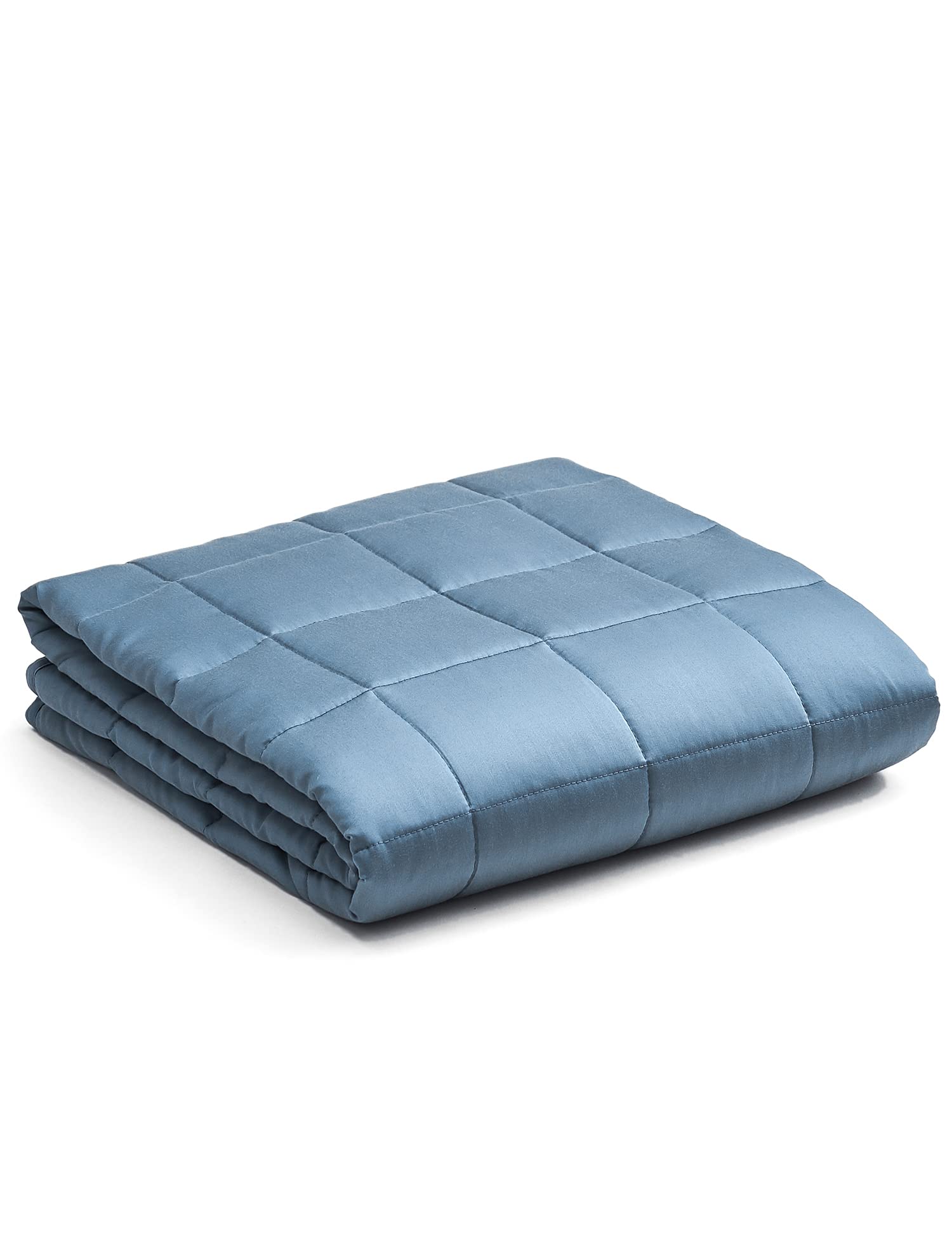 YnM Cooling Weighted Blanket - Oeko-Tex Certified 30lbs Glass Bead Weighted Blanket for Adults (80''x87'', Blue Grey) | Queen/King Size for 140-240lb Users | Includes Duvet Cover | Perfect for Stress Relief, Anxiety & Better Sleep