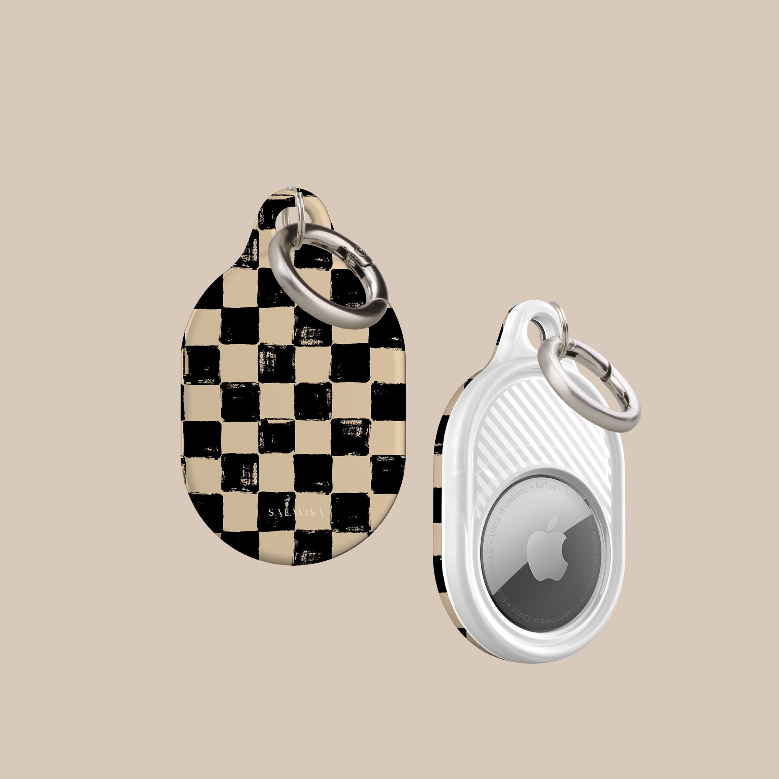 Premium Leather Chess Board AirTag Holder - Secure & Stylish Tracker Case for Apple AirTag - Perfect for Travel, Keys & Luggage Tracking