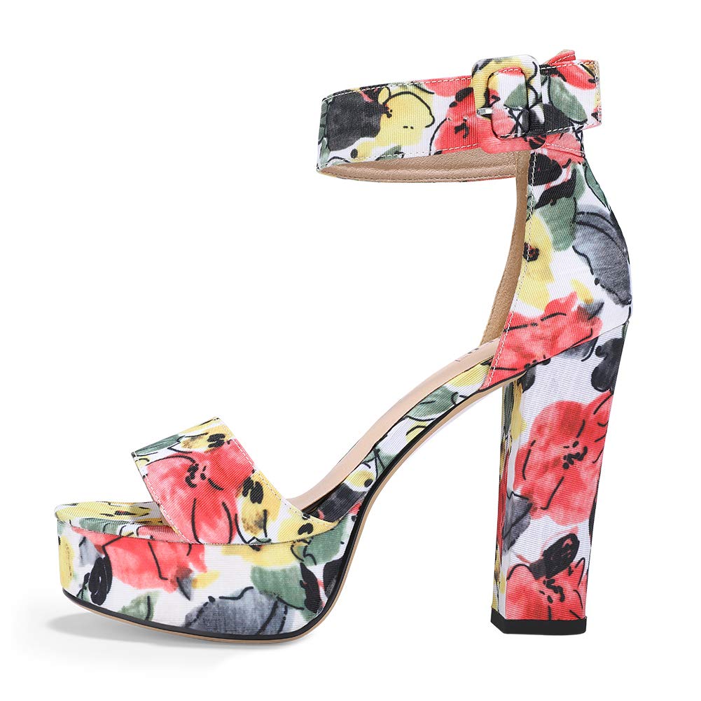 IDIFU IN5 Sabrina Women's Chunky Block Heel Sandals - Sexy Ankle Strap Open Toe Platform Heels for Wedding, Party & Evening Dress Shoes | Perfect for Prom, Cocktail Events & Date Nights