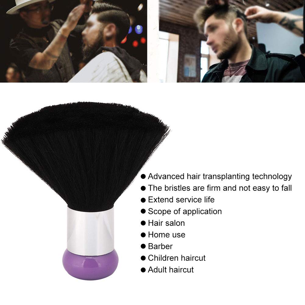 Soft Fiber Hair Cleaning Brush & Neck Duster - Portable Hair Dust Remover for Face & Neck (Purple) | Perfect for Salons, Home Hair Care & Pet Grooming
