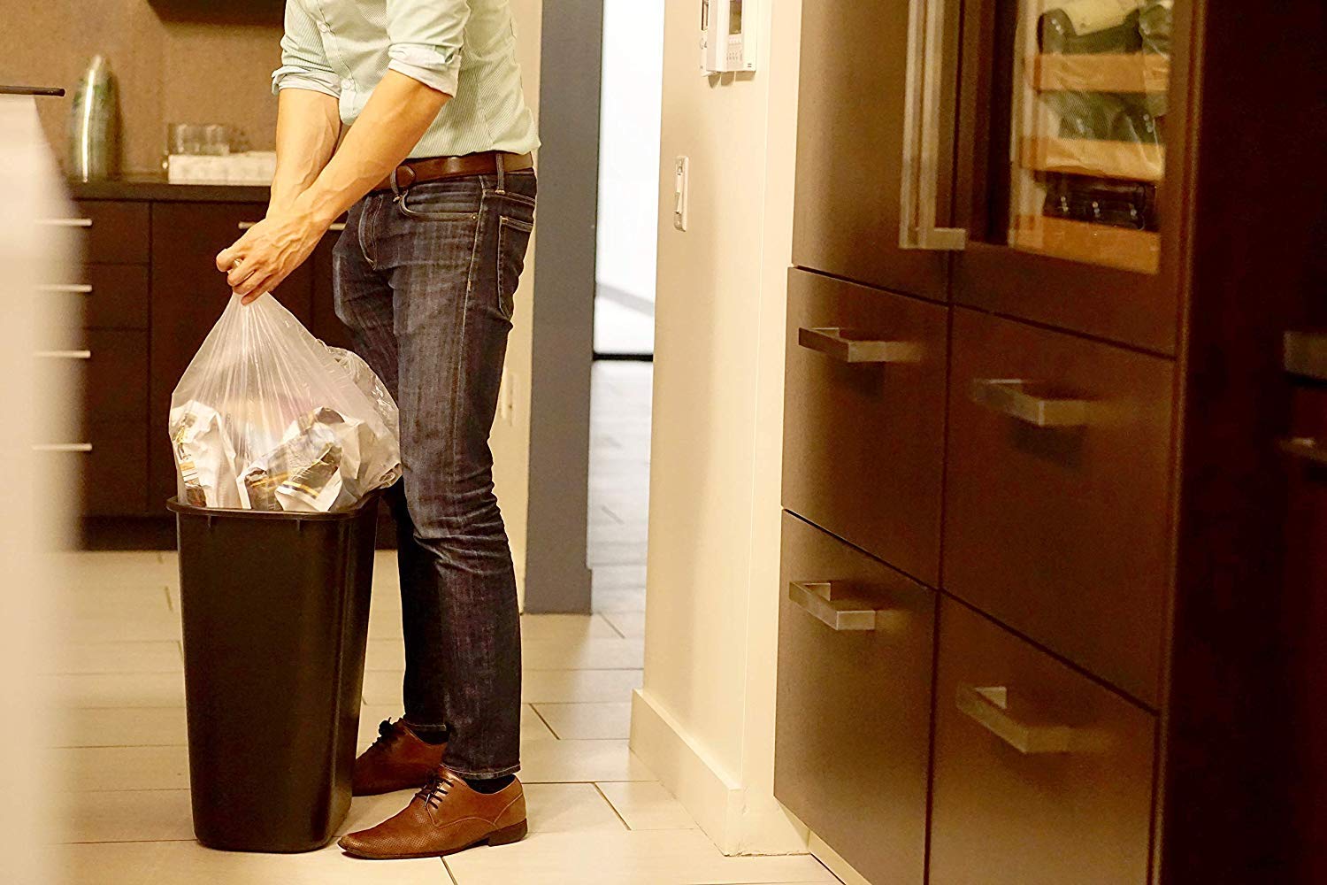 13 Gallon & 2-4 Gallon Trash Bags Combo Pack - 1000 Large & 2000 Small Trash Bags - Heavy Duty, Leak Proof for Kitchen, Bathroom, Office & Outdoor Use