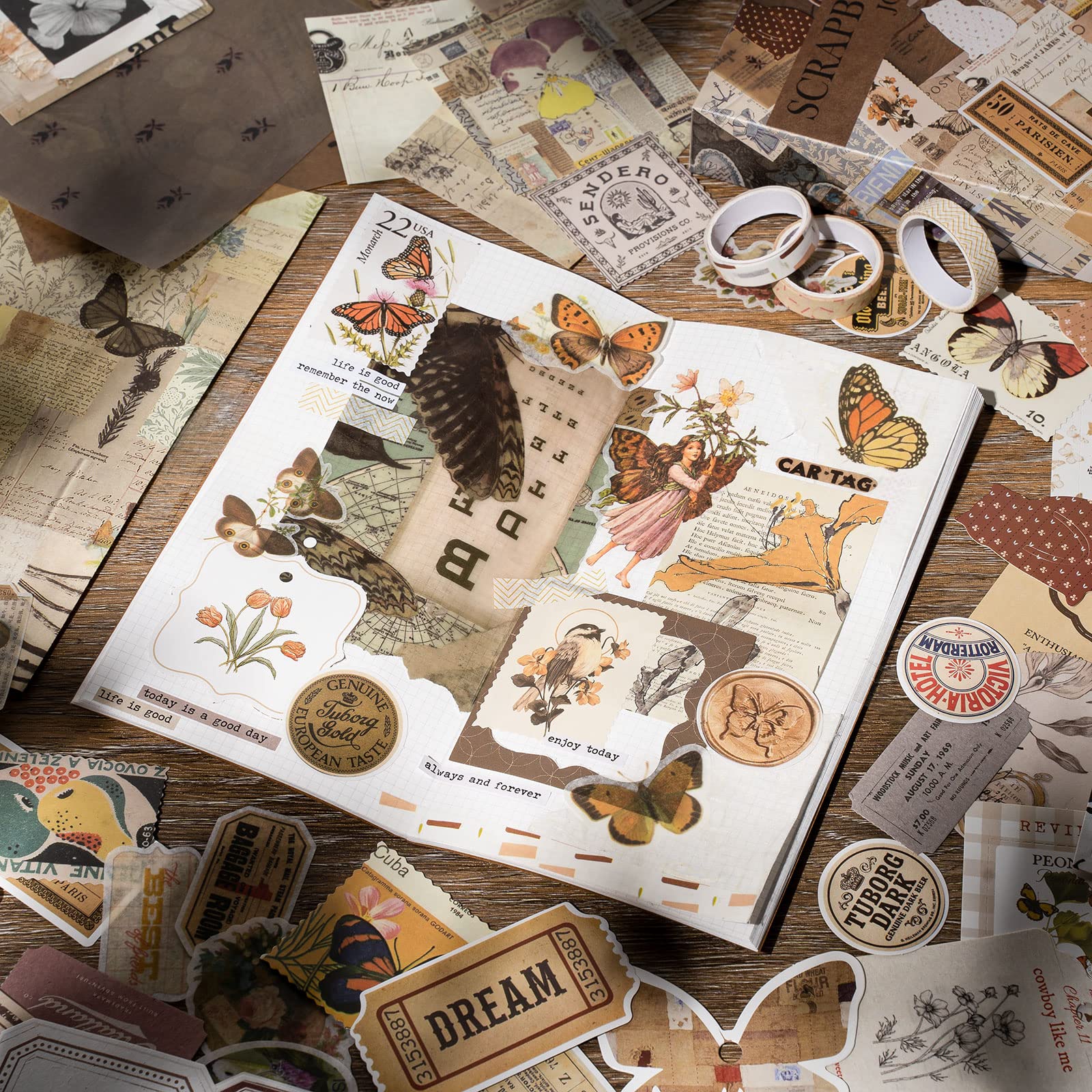 Vintage Scrapbooking Kit for Journaling & Collage - Arts Crafts for Beginners & Teens