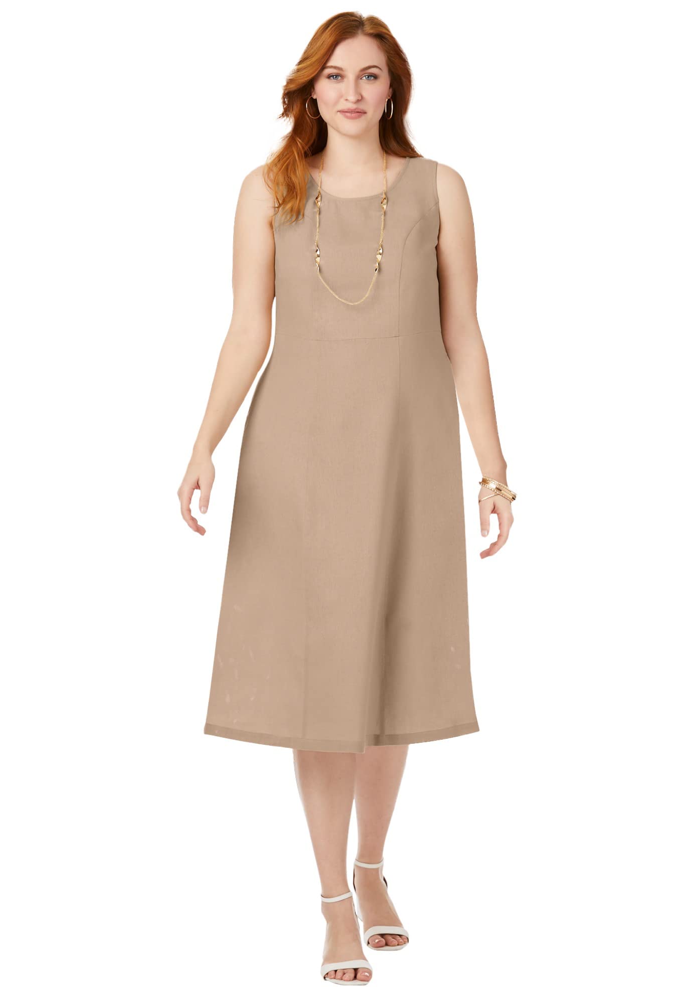 Jessica London Plus Size Linen Dress for Women - Summer Outfits & Casual Wear