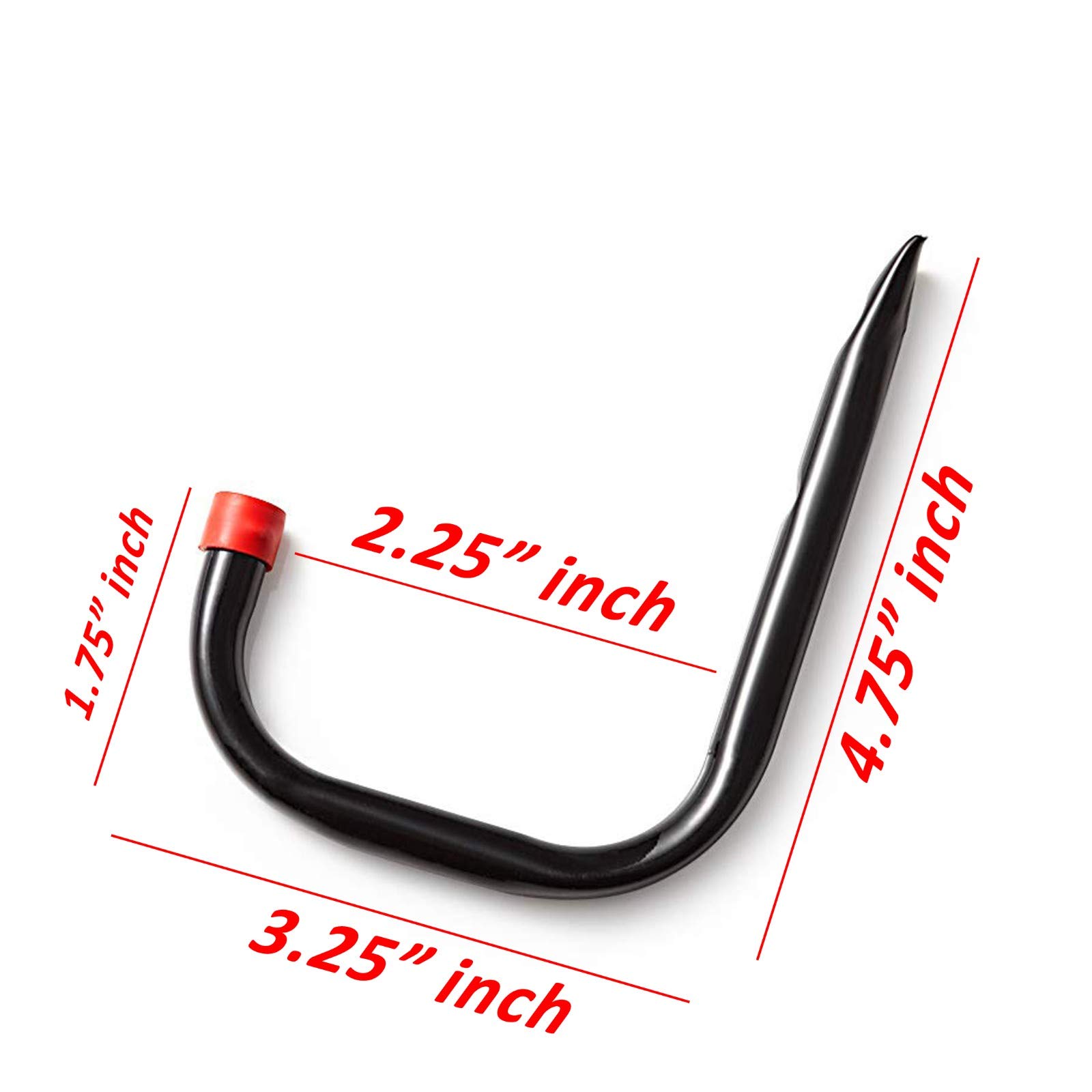 Heavy Duty Metal Wall Mount Garage Hooks - Pack of 2, Steel Utility Hooks for Organizing Tools, Bikes, Garden Hoses & Garage Storage