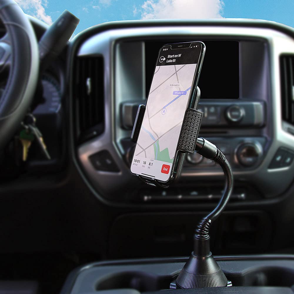 Limitless PhoneStation Car Cup Holder Phone Mount - Adjustable Base, Flexible Neck & Air Vent Clip for iPhone, Samsung, Note, Galaxy - Perfect for Hands-Free Driving & GPS Navigation