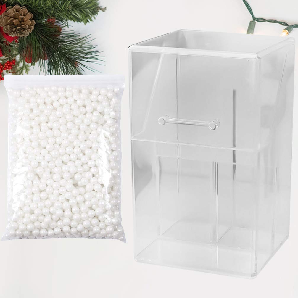 YARNOW Acrylic Makeup Brush Holder with Lid - Dustproof Cosmetic Brush Organizer for Eyebrow Pencils & Stationery (Includes 1PC Brush Container + Pearl Bag) - Perfect for Vanity, Travel & Salon Use