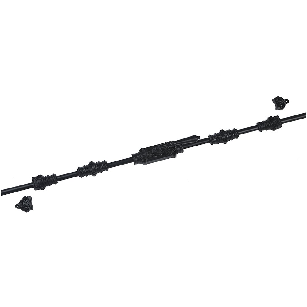 9 Feet Iron Lever Style Door Cremone Bolt - Black Powder Coat Finish - Right Hand Configuration - Secure Sliding Doors, Patio Gates & Barn Entries