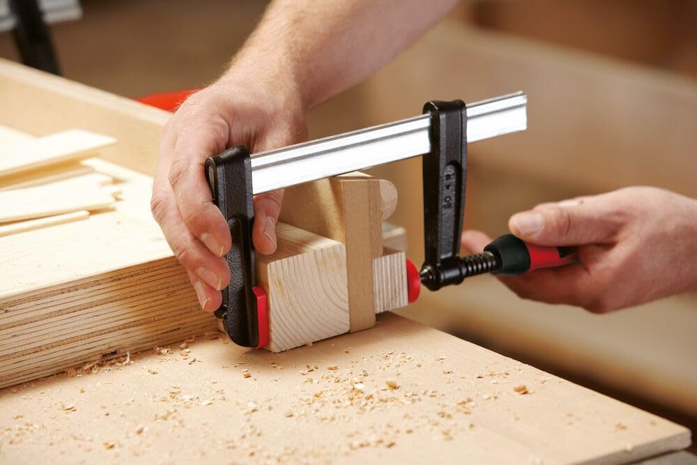Bessey TP100S12BE-2K TPN-BE-2K Malleable Cast Iron Screw Clamp, Heavy Duty Multi-Color Clamps (1000/120mm) - Perfect for Woodworking, Metalworking & DIY Projects