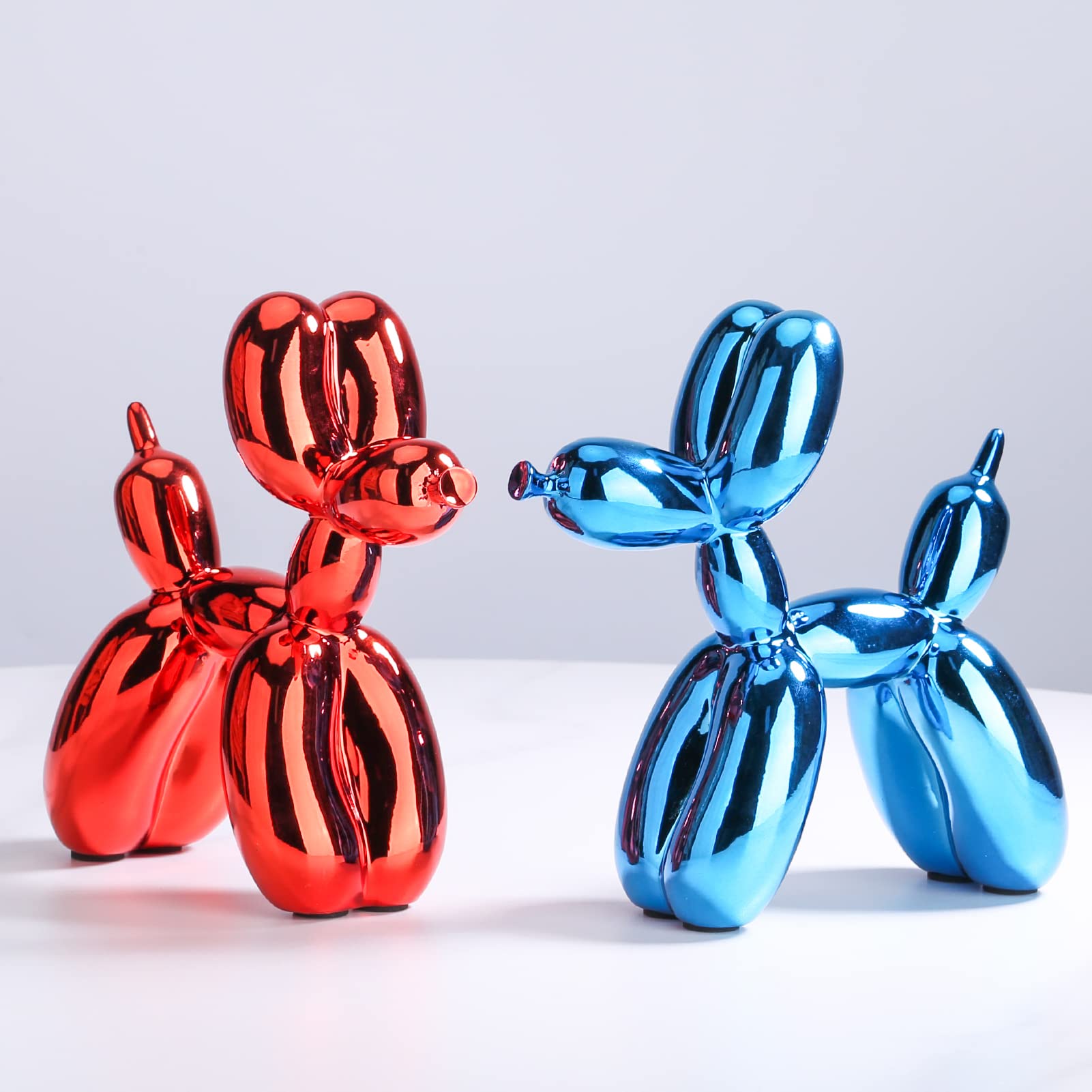 Green Balloon Dog Sculpture - Modern Preppy Room Decor, Cute Animal Statue for Shelf, Desk & Office | Gold Home Decor Accent for Bedroom, Living Room & Workspace