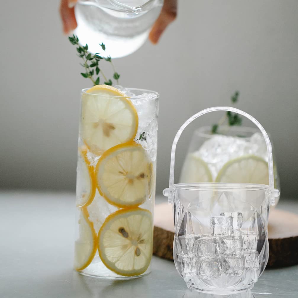 Cabilock Clear Acrylic Ice Bucket Holder - Food Grade Wine Chiller with Tongs for Whisky, Beer & Beverages | Perfect for Bar Parties, Home Entertaining & Outdoor Gatherings