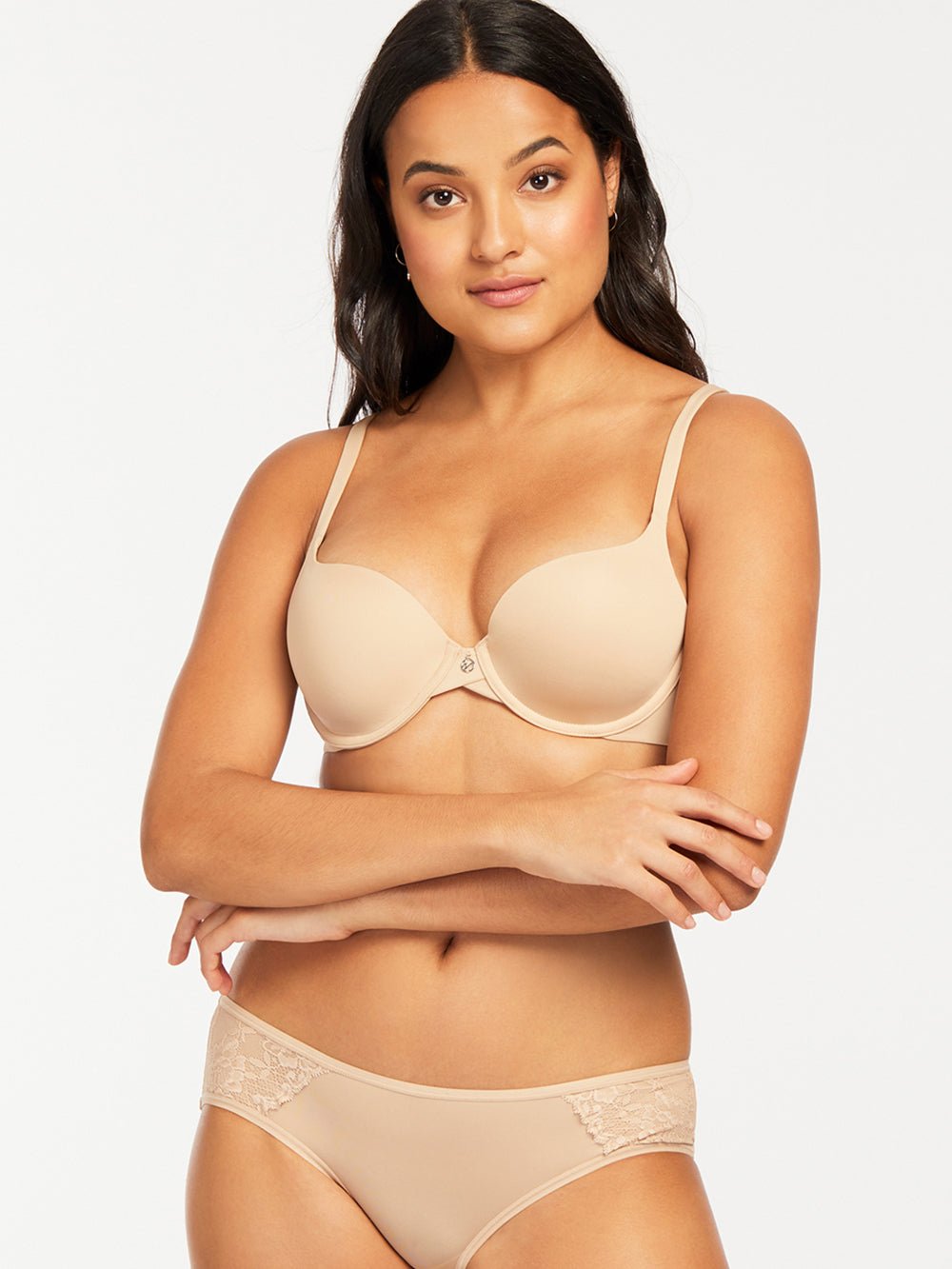 Montelle Pure Demi Cup T-Shirt Bra - Comfortable Wireless Lace Underwire Bra for Women, Perfect for Everyday Wear & Special Occasions