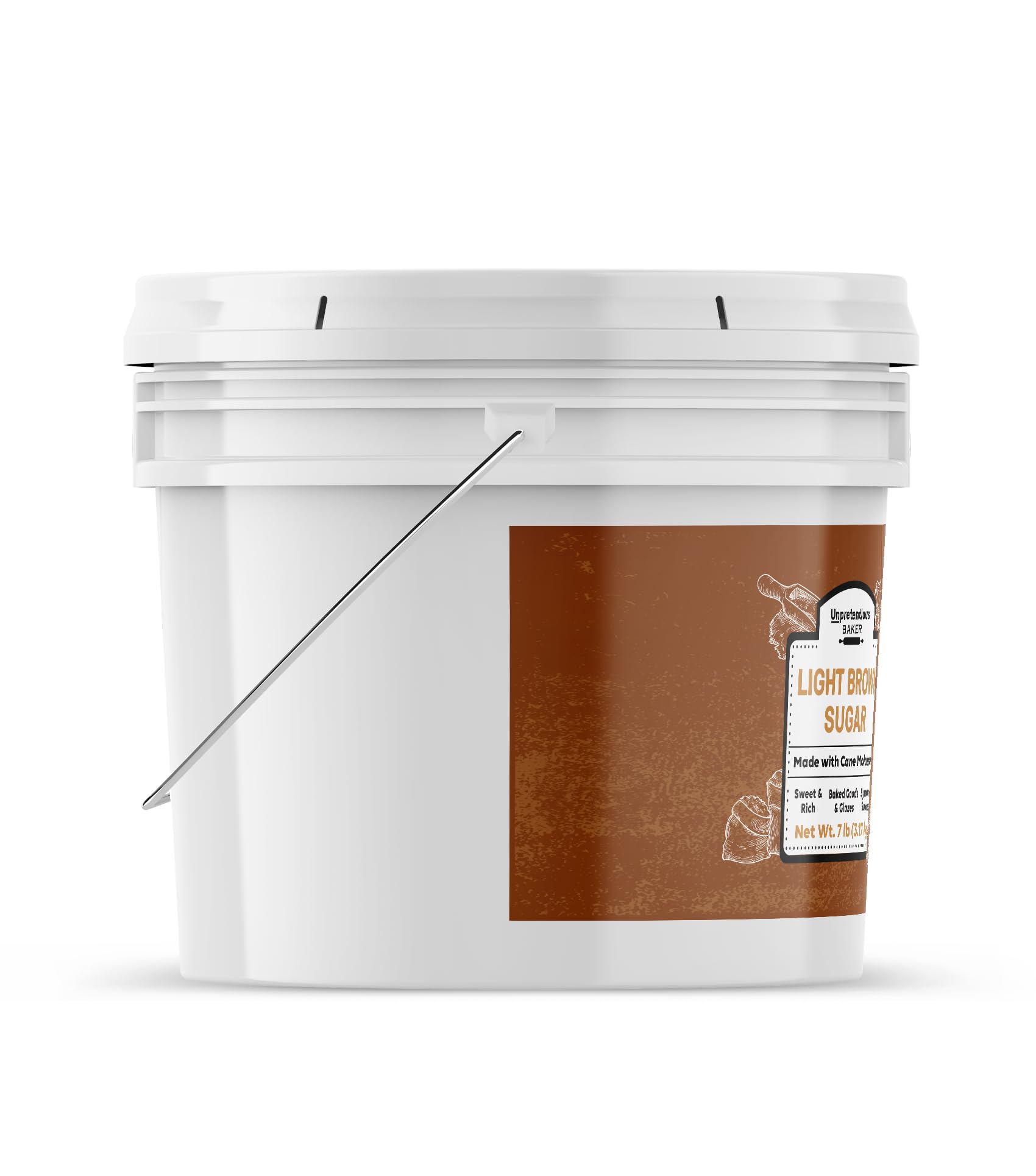 Pure Light Brown Sugar, 1 Gallon - Natural Cane Molasses Sweetener for Baking, Cooking & Beverages - Ideal for Desserts, Meat Glazes & Fruit Preserves
