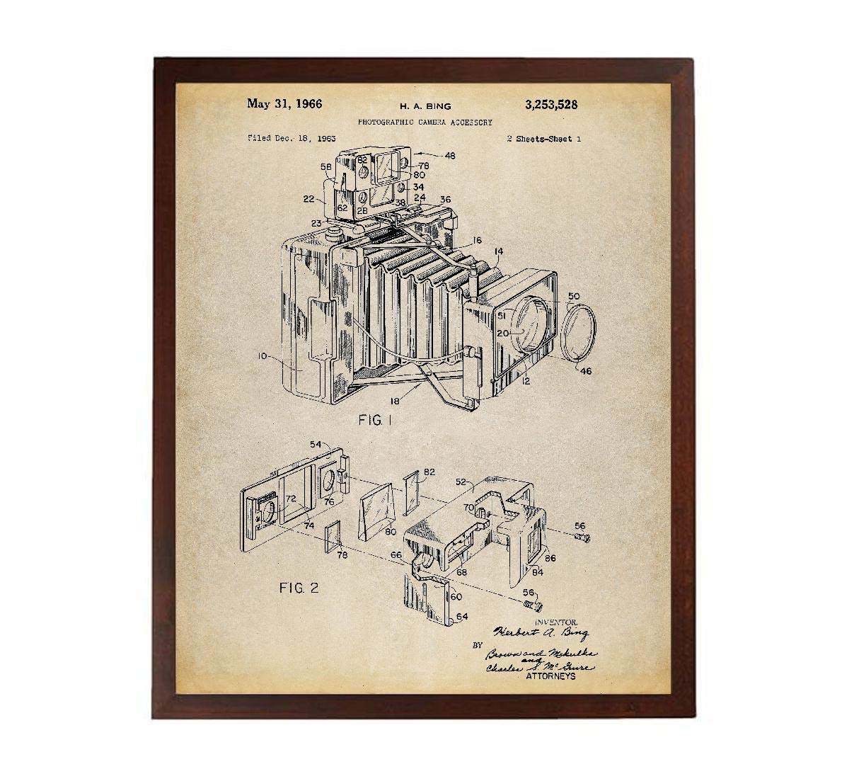Vintage Camera Patent Poster - Pocket Folding Camera Blueprint Wall Art Decor for Photography Enthusiasts & Home Office | Perfect for Studio, Living Room & Gift Ideas