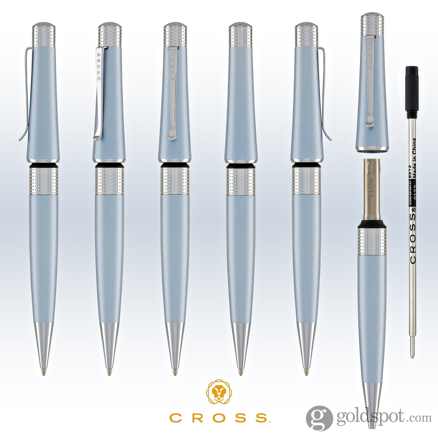 Premium Cross Beverly Ballpoint Pen - Light Blue Elegant Writing Instrument for Office, School & Gift Giving