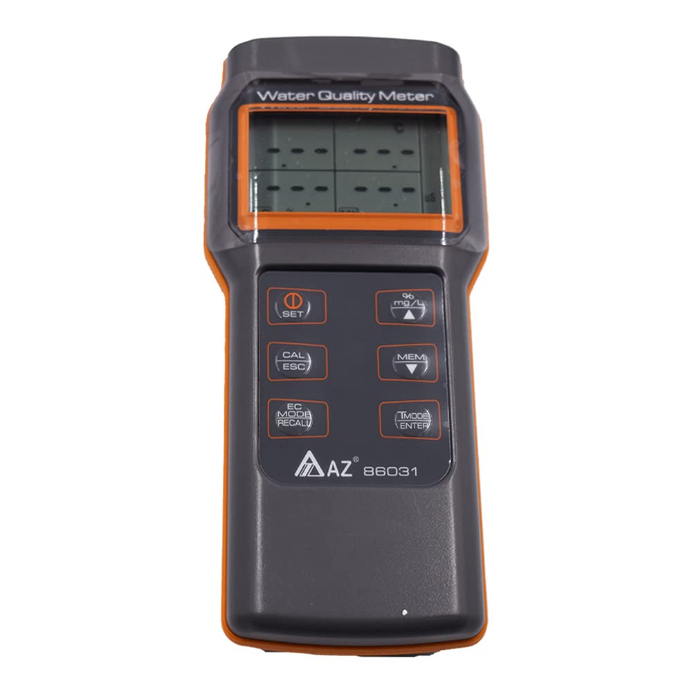 AZ86031 Water Quality Meter - Dissolved Oxygen, pH, Conductivity, Salinity & Temperature Tester | Perfect for Aquariums, Pools, Hydroponics & Environmental Testing
