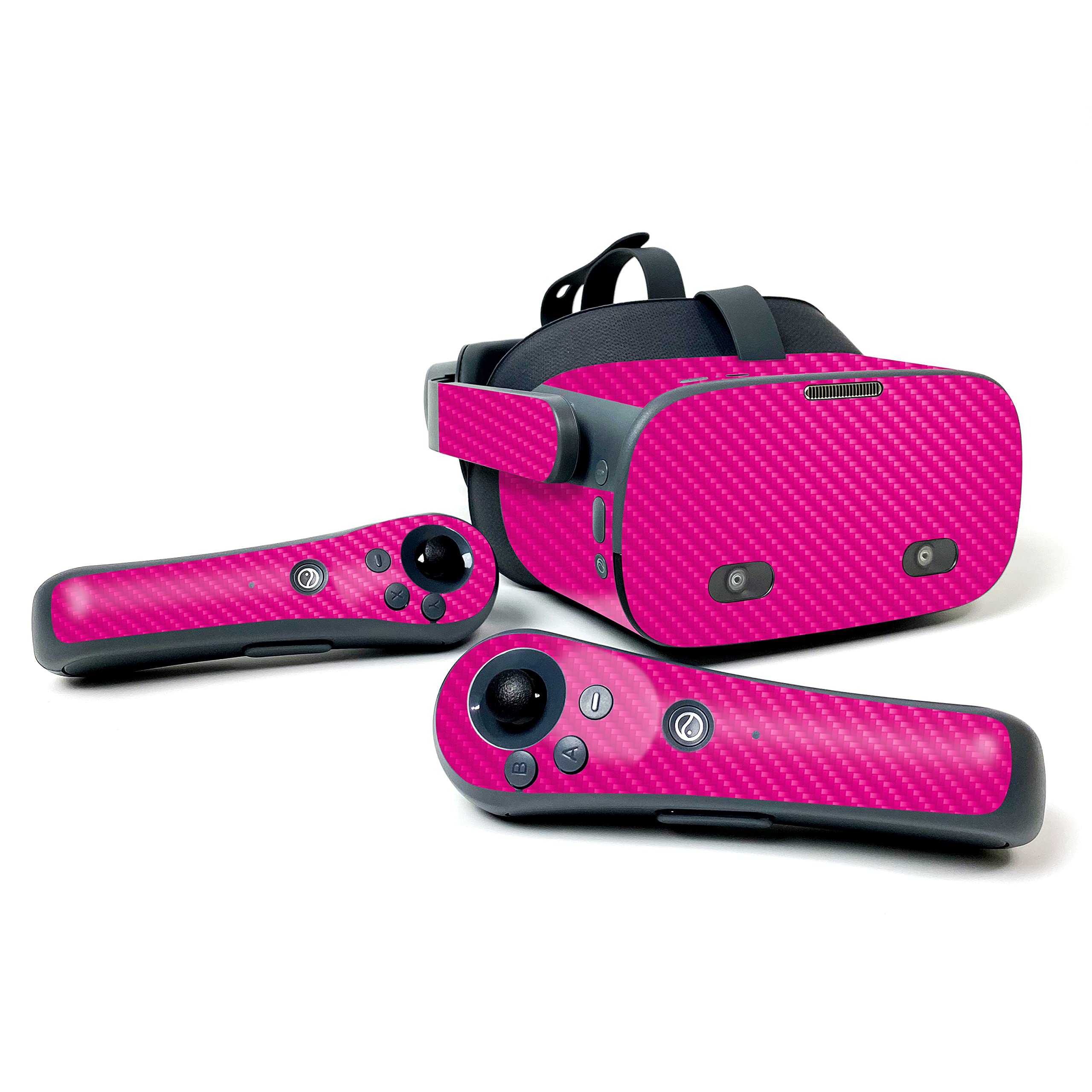 MightySkins Carbon Fiber Skin for Pico Neo 2 VR Headset - Hot Pink Protective Cover | Durable Textured Finish | Easy to Apply | Made in USA | Perfect for Gaming, Travel & VR Enthusiasts