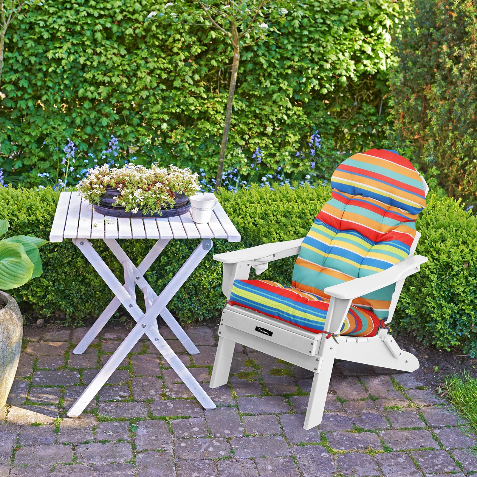 **FUNBERRY 4-Piece Patio Chair Cushions Set – Thick, Comfortable, Non-Slip, Waterproof & Fade-Resistant with Ties – Perfect for Rocking Chairs, Outdoor Lounging, and Backyard Relaxation**