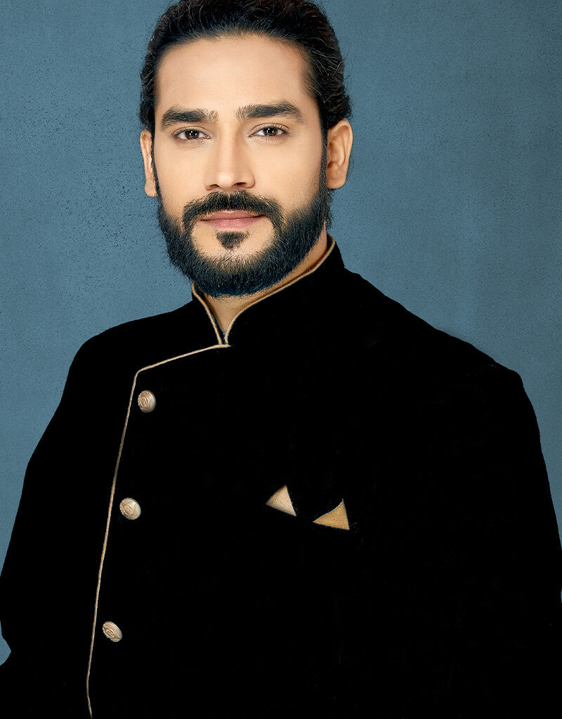 Black Kurta Dhupion Art Silk Dhoti Set for Men - Traditional Indian Ethnic Wear for Festivals, Weddings & Cultural Events