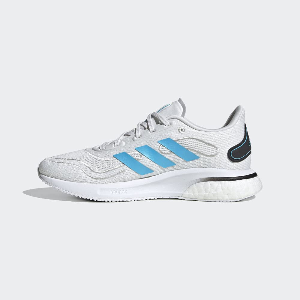 adidas Women's Supernova Running Shoes - Lightweight, Cushioned for Comfort - White/Signal Cyan/Black - Size 6 US - Perfect for Jogging, Gym Workouts & Daily Wear