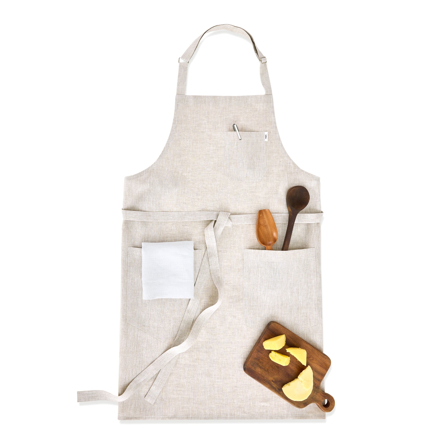 Premium Linen Bib Apron for Cooking, Baking & Grilling - Durable & Stylish Kitchen Apron for Chefs & Home Cooks - Perfect for BBQ, Baking & Crafting