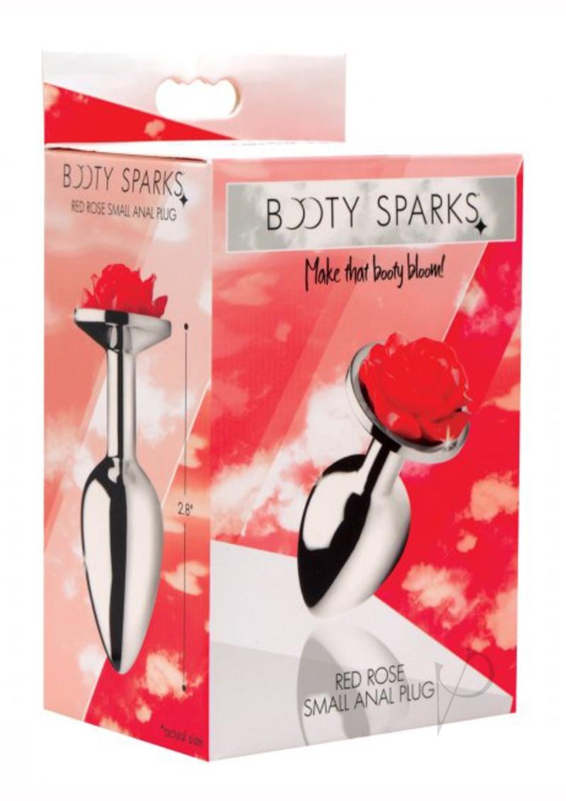 Booty Sparks Rose Anal Plug - Small Size, Red Color - Perfect for Sensual Play & Couples Intimacy