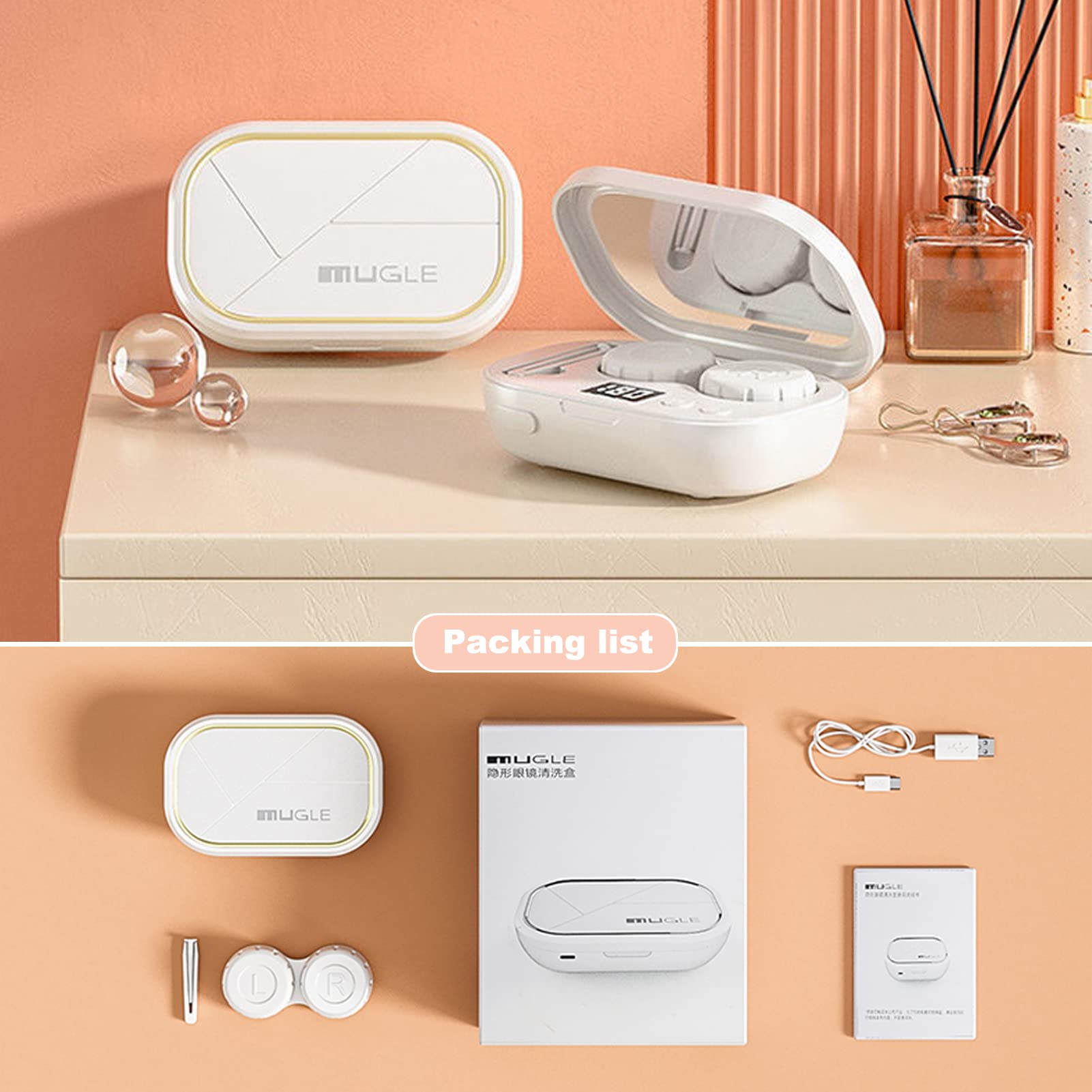 Ultrasonic Contact Lens Cleaner & Sterilizer - Fast Deep Cleaning for Protein Removal | Perfect for Daily Lens Care & Travel Use