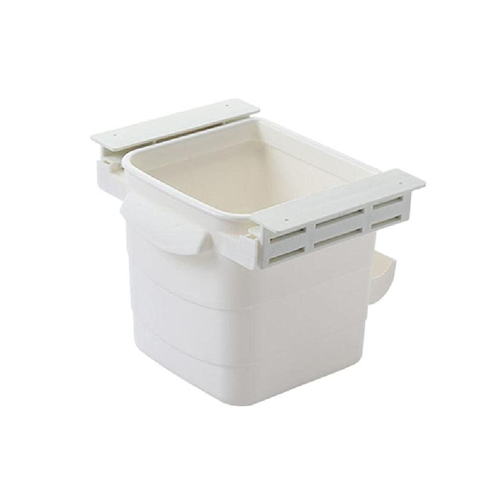Fujiang Retractable Under Table Hanging Trash Can - Hidden Waste Bin for Kitchen, Office, RV - Space Saving Garbage Solution for Small Spaces & Easy Disposal