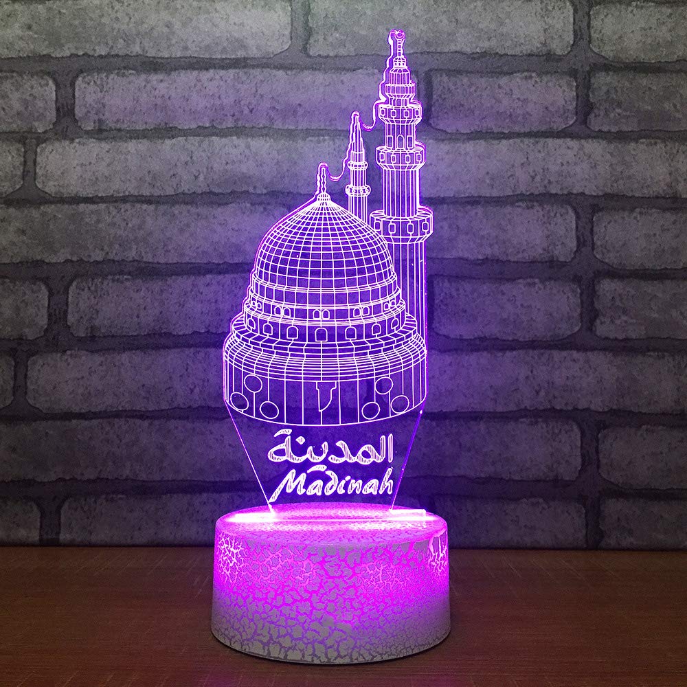 3D Castle Night Light LED Touch Switch - 7 Color Changing Optical Illusion Lamp for Kids Room, Desk Decor, Christmas Gift, Birthday Present - Perfect for Bedtime, Nursery, Home Decoration & Children's Playroom