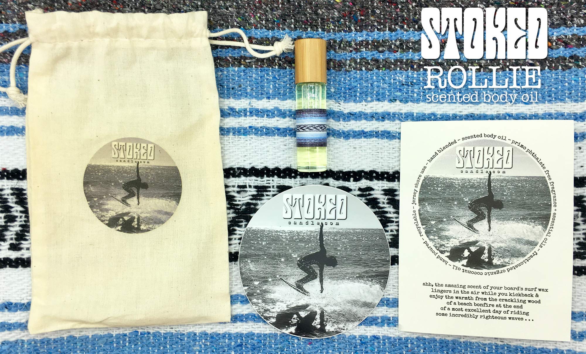 Stoked Rollie™ LUV Roll-On Perfume Oil - Phthalate Free, Alcohol Free, Moisturizing Unisex Fragrance for Surfers, Boho Style | Perfect for Beach Days, Yoga & Everyday Wear