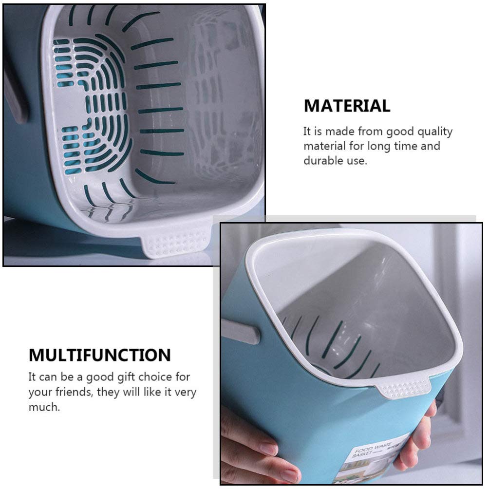 Stainless Steel Trash Can with Lid - 1.6 Gallon Kitchen Garbage Bin, Odor-Proof & Leak-Proof Waste Basket for Bathroom, Office, Bedroom - Portable Covered Trash Container for Wet/Dry Waste Separation