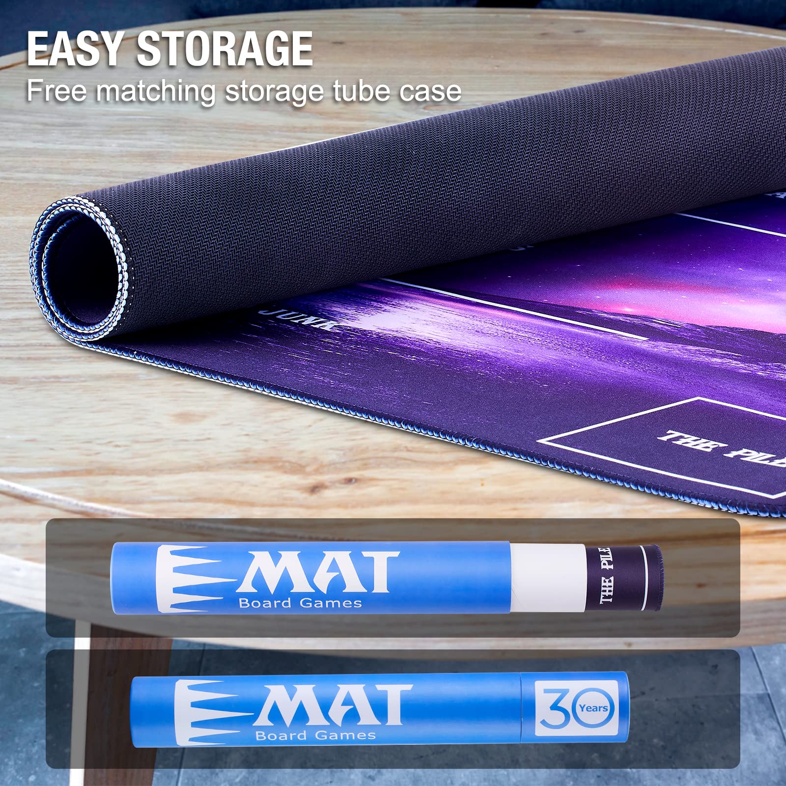 Premium Stitched MTG Magic The Gathering Playmat with Tube Case - Non-Slip Game Mat for Card Games, TCG, and Collectibles (Starry Zones Design) - Perfect for Tournaments, Home Play, and Gaming Events
