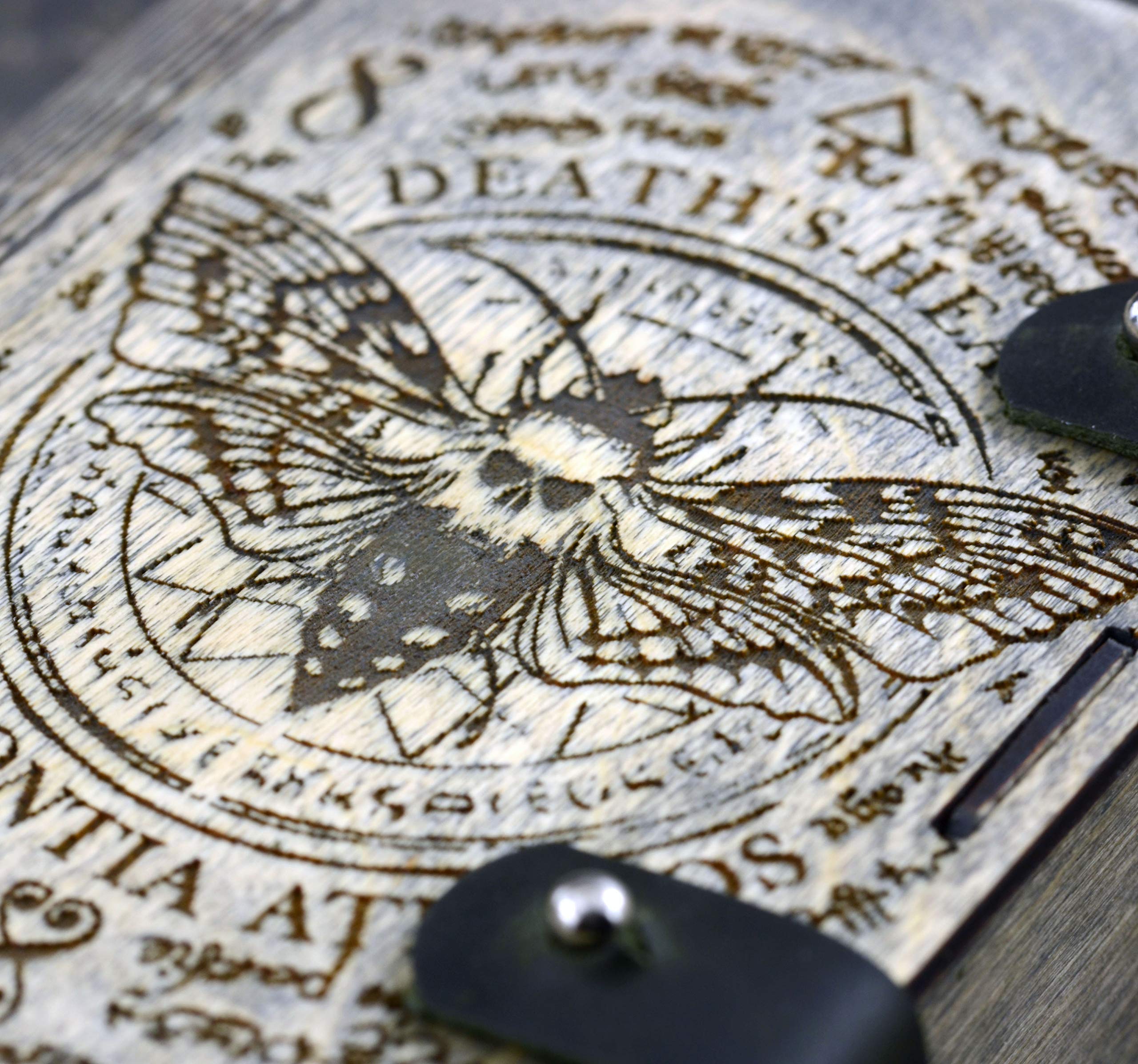 Handcrafted Wooden Laser Engraved Dead Head Moth Tarot Card Box - Unique Witchcraft Gift for Tarot Readers & Spiritual Practitioners | Perfect for Storing Tarot Cards, Crystals & Magical Tools