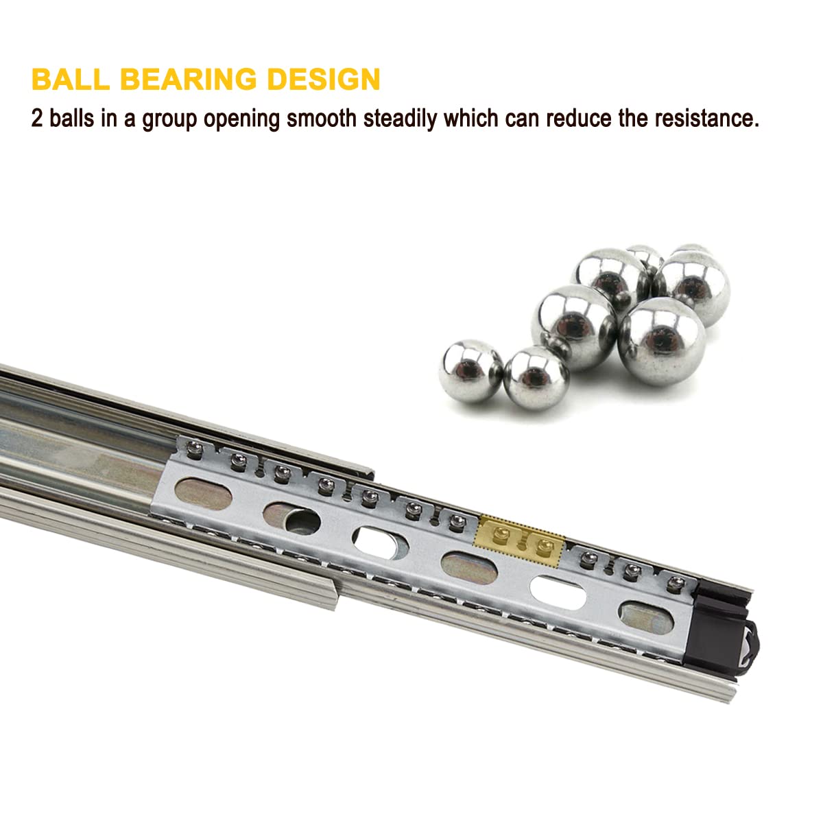 10 Pairs 22 Inch Soft-Close Full Extension Ball Bearing Drawer Slides - Heavy Duty Side Mount 3-Section Cabinet Slides for Kitchen, Office & Furniture Drawers