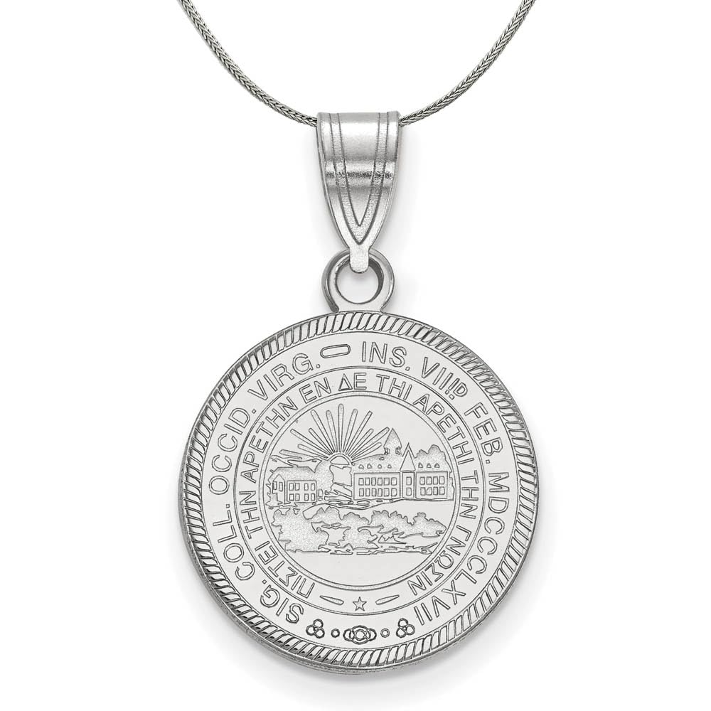 West Virginia University WVU Sterling Silver Black Bow Pendant Necklace - Perfect for Graduation Gifts, Alumni Pride & School Spirit