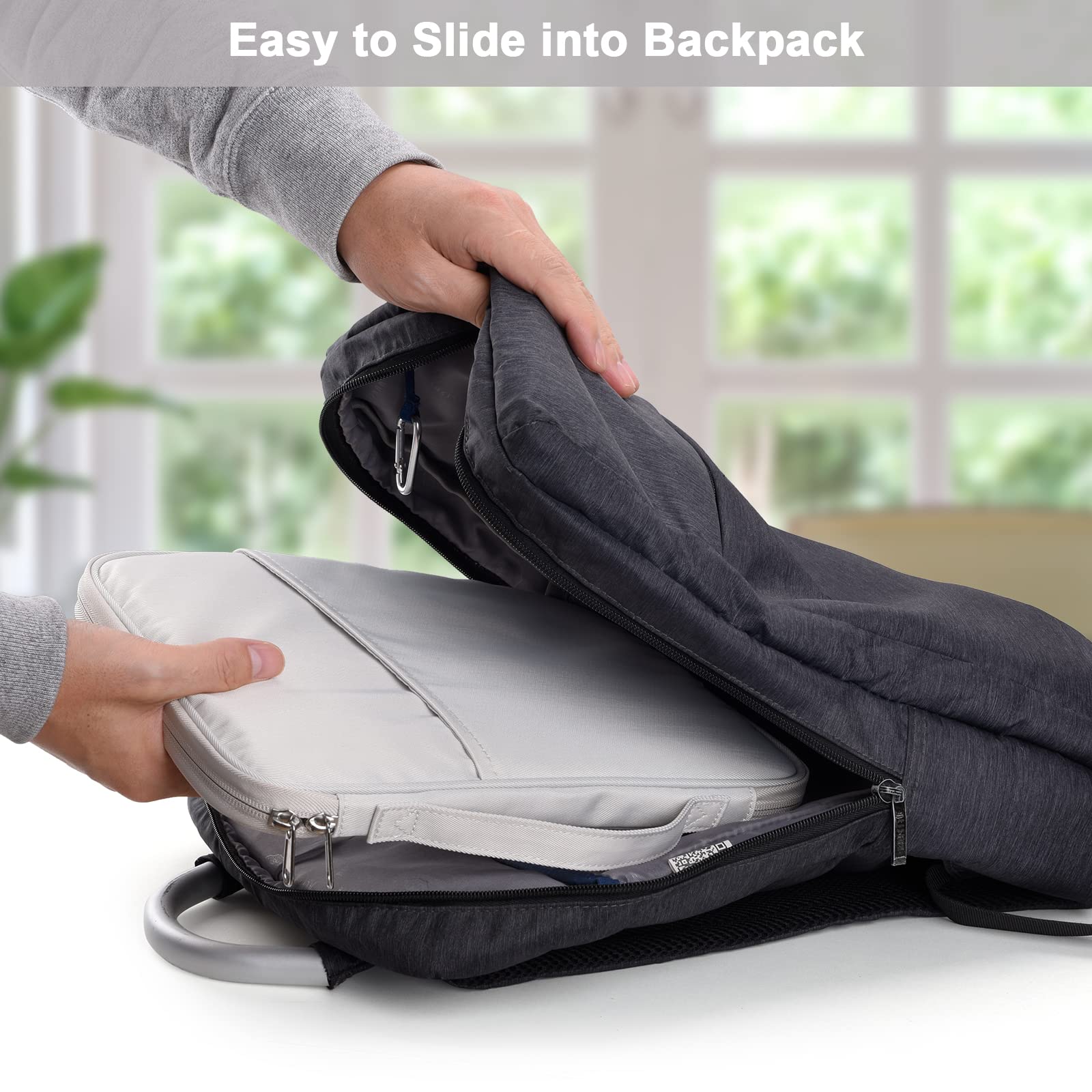Premium 11 Inch iPad Travel Case Organizer - Shockproof Padded Tablet Sleeve Bag for iPad Pro 11 (M4), iPad 10.9 (10th Gen), iPad Air 11 (M2), Samsung Galaxy Tab S8/S9 - White Grey | Perfect for Business Travel, Commuting & Daily Protection