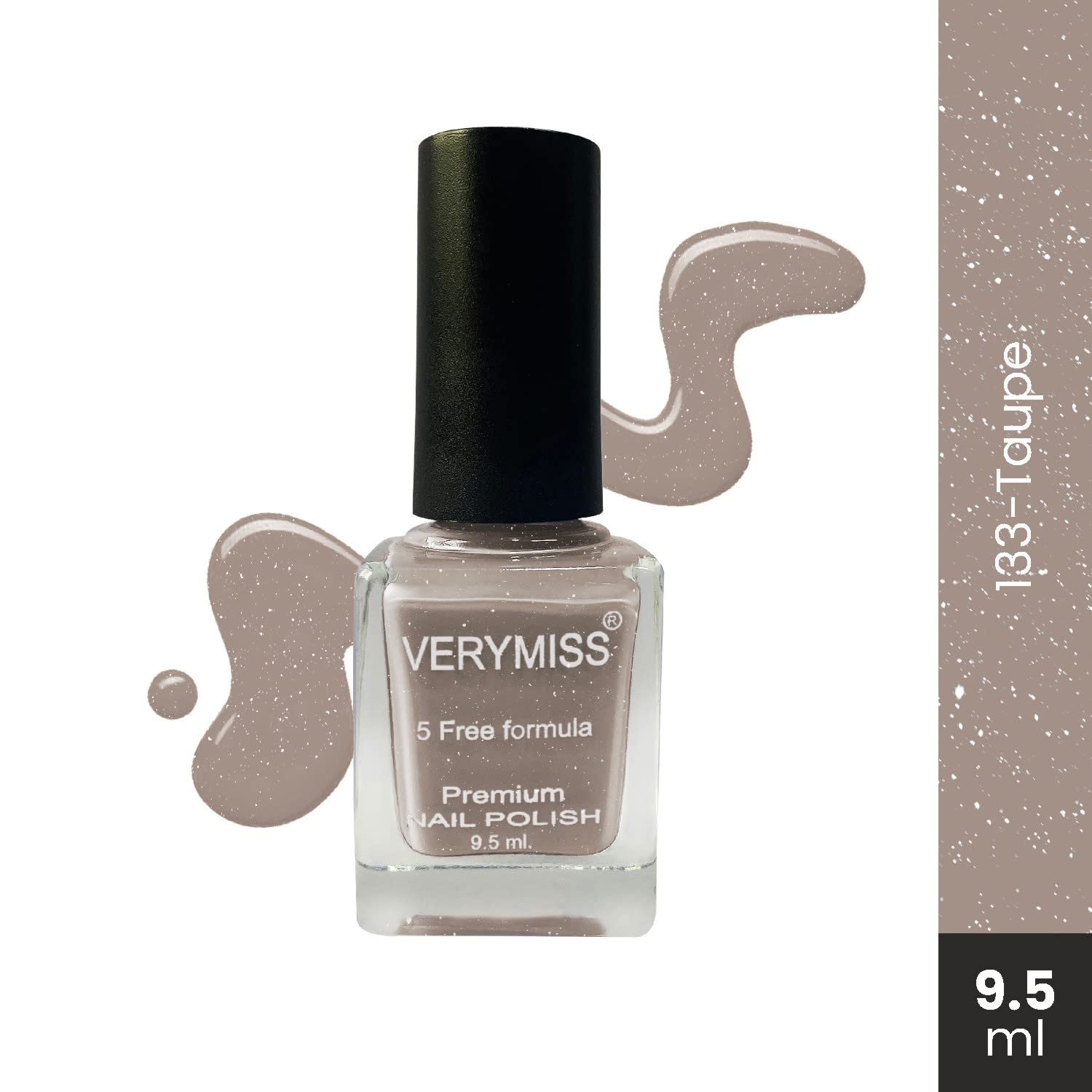 Verymiss Premium Nail Polish 9.5ml (0.32oz) - Long Lasting Taupe Nude Nail Lacquer for Women | Salon Quality, Chip Resistant, Vegan & Cruelty Free | Perfect for Everyday Wear, Office & Special Occasions