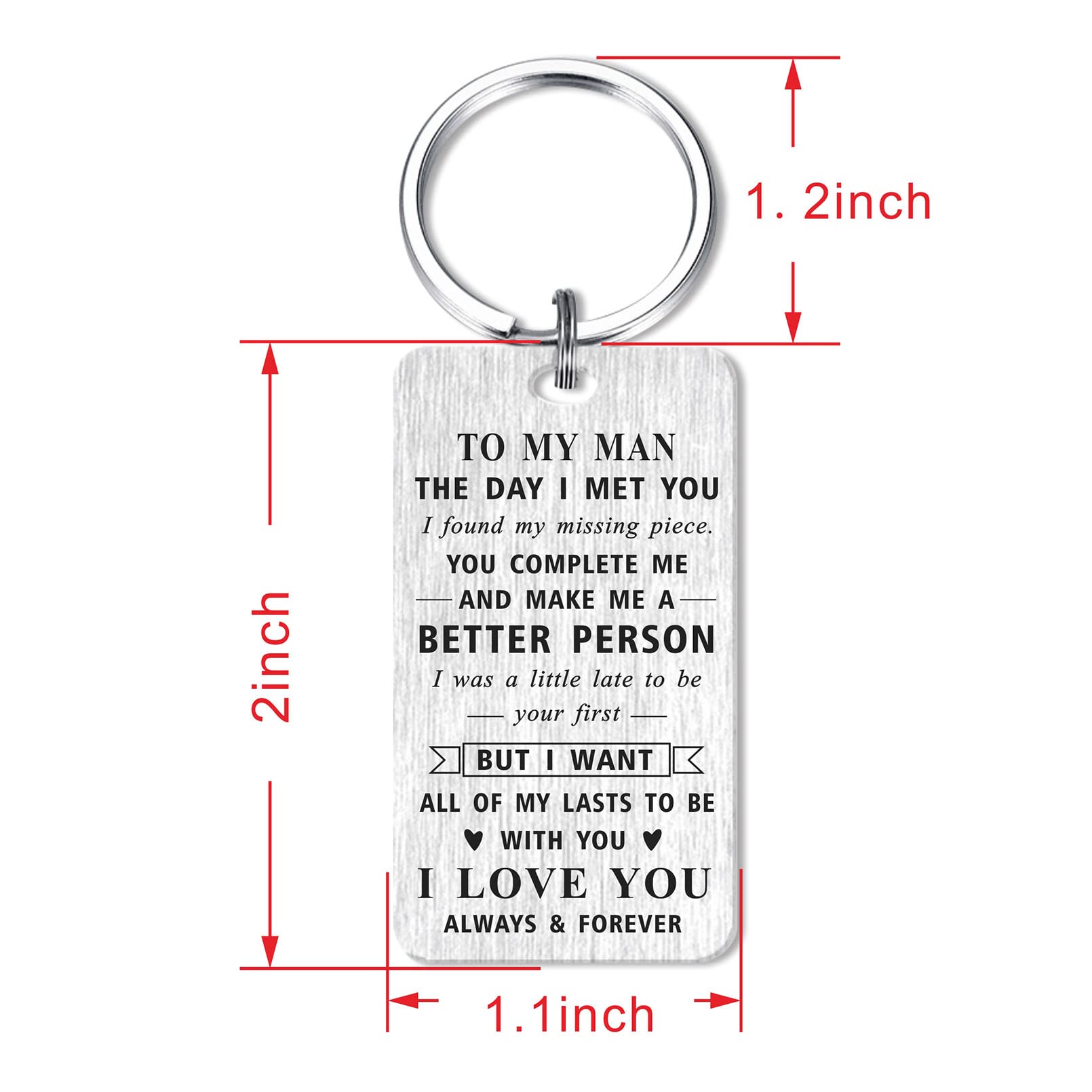 MOQIYXL Romantic Valentine's Day Gifts for Men - Engraved 'I Love You' Keychain for Husband, Boyfriend - Perfect Anniversary Gift for Him - Great for Couples, Weddings & Special Occasions
