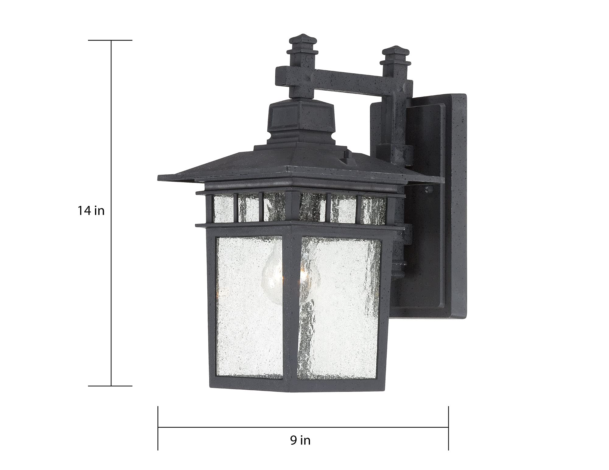 Nuvo 60/4959 Black 14-Inch Outdoor Wall Mount Light Fixture - Perfect for Porch, Patio, and Garden Lighting
