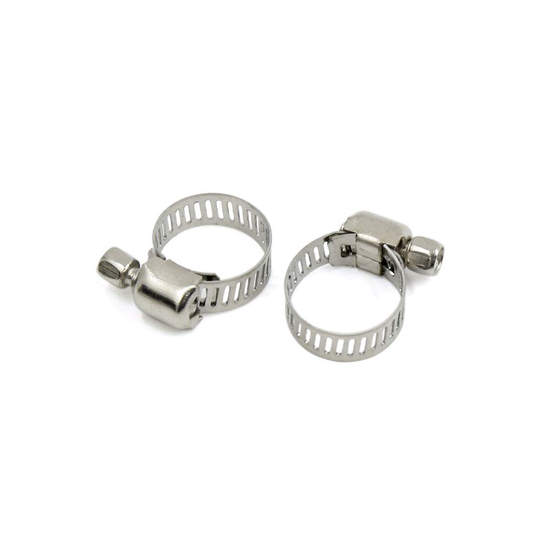 uxcell 50Pcs 13-19mm Adjustable Stainless Steel Hose Clamps for Car, Truck, Boat & Plumbing - Heavy Duty Pipe Clamp Clips for Fuel Line, Vacuum Hose & Automotive Repair