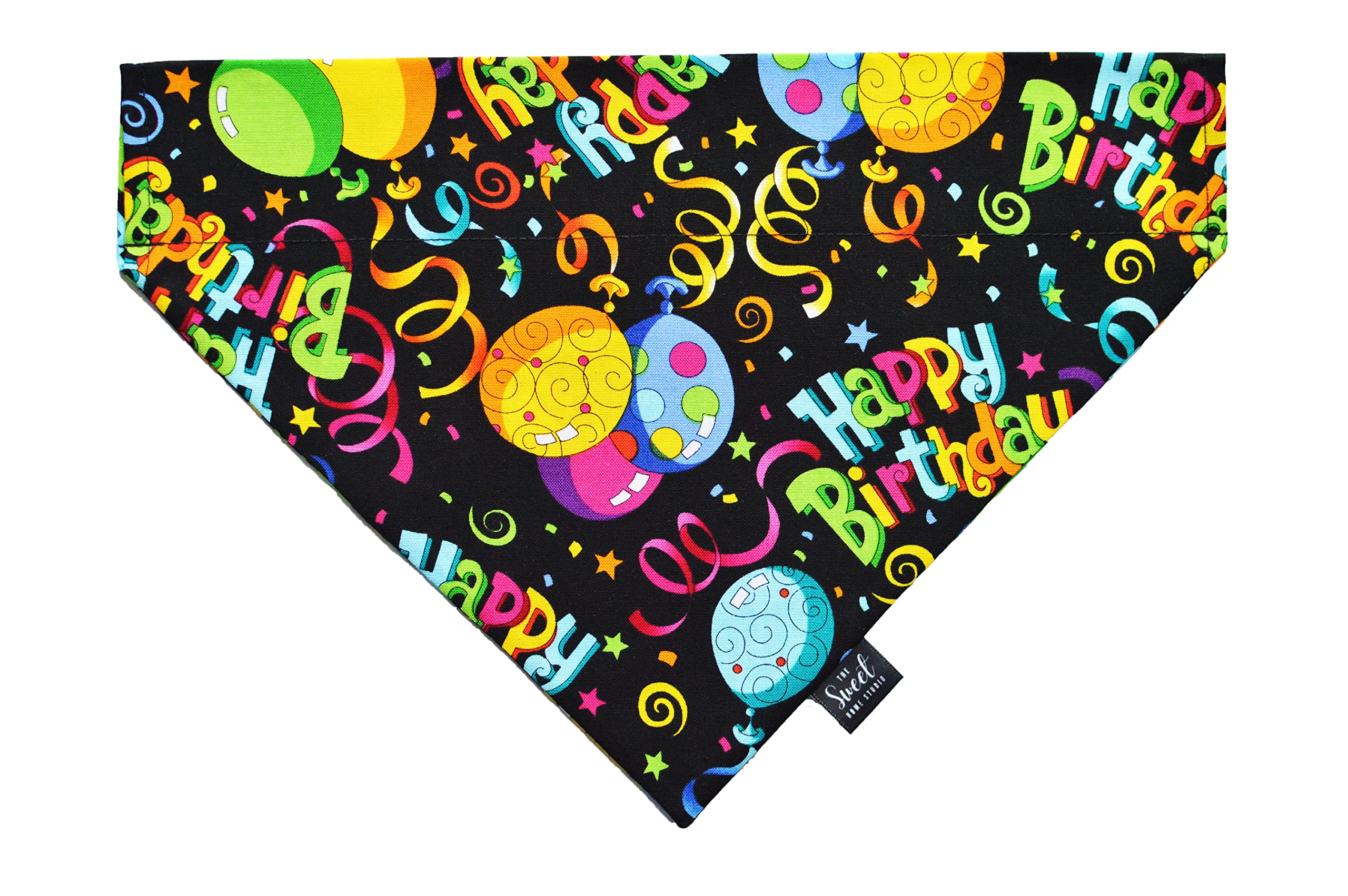 Happy Birthday Dog Bandana - Rainbow Slip-On Pet Neckerchief for Dogs & Cats - Adjustable Collar Accessory (X-Small) - Perfect for Birthday Parties & Pet Celebrations
