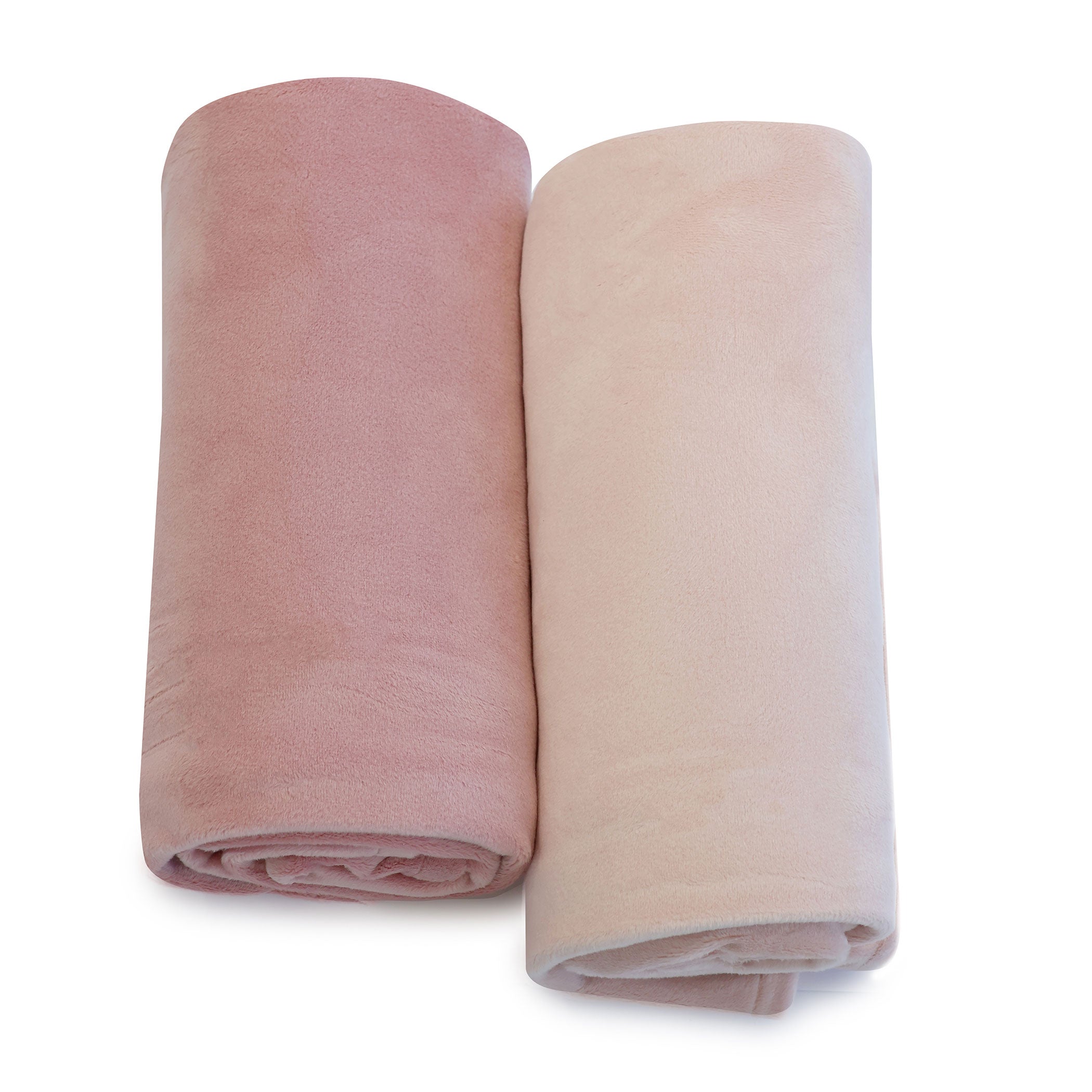 Nordic 2-Pack Stretchy Velour Cuddle Blankets - Soft Berry & Rose Throw Blankets for Sofa, Bed, and Cozy Home Decor