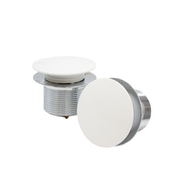 40mm Pop Up Waste Drain - Gloss White Bathroom Sink Stopper for Modern Vanities & Basins | Easy Installation & Durable Design