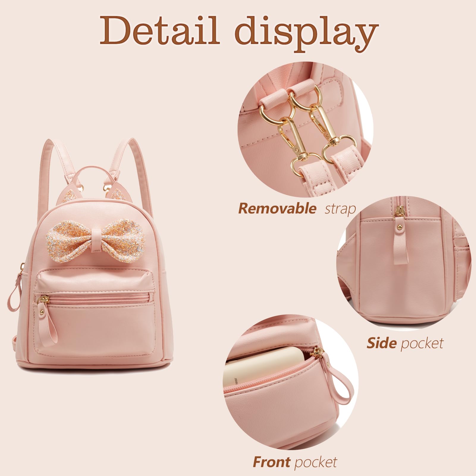 Cute Mini Backpack for Girls - Small Cat Backpack Purse for Teens & Kids - Toddler Bookbag for School, Travel & Daily Use