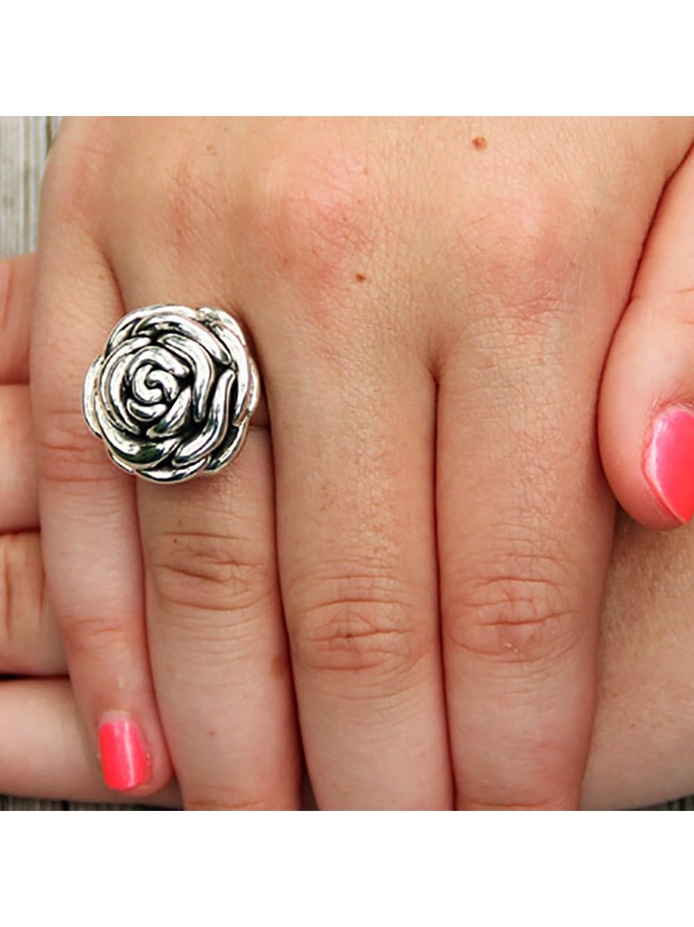 EVE'S ADDICTION Sterling Silver Rose Ring for Women - Elegant Fashion Jewelry Gift for Mom, Wife, Girlfriend - Perfect for Valentine's Day, Anniversary & Special Occasions
