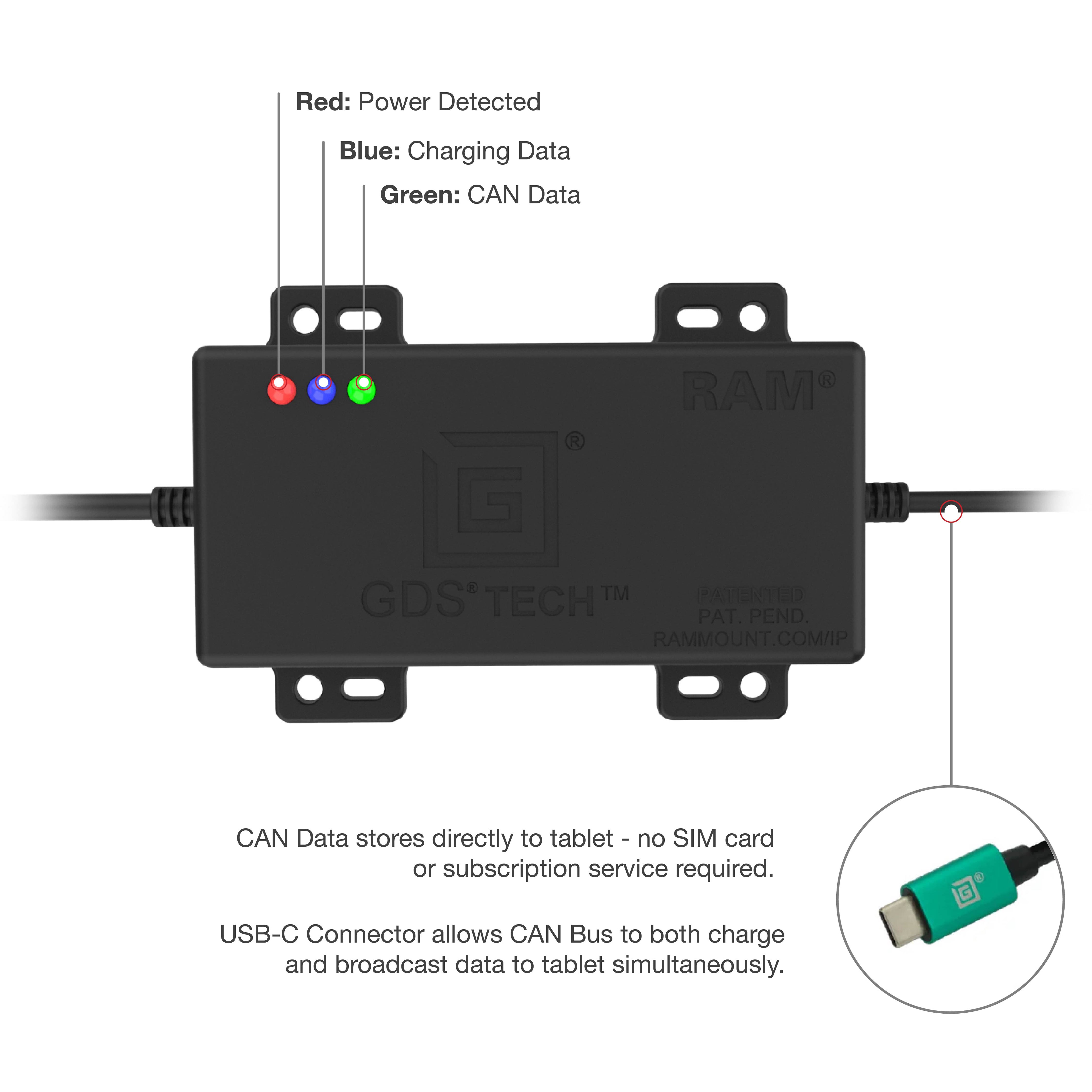 GDS® CAN Bus Adapter with 9 Pin Connector for RAM Trucks - High-Speed Vehicle Diagnostic Tool for OBD2 Scanner & ECU Programming - Perfect for Mechanics, DIY Auto Repair & Fleet Maintenance