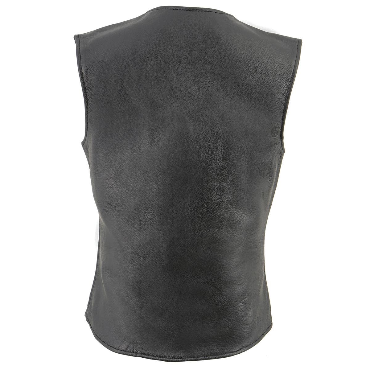 Milwaukee Leather LKL4701 Women's Black Leather Motorcycle Vest - Classic 4-Snaps Closure, Round V-Neck Design for Comfort & Style | Perfect for Riding, Biker Events & Casual Outfits