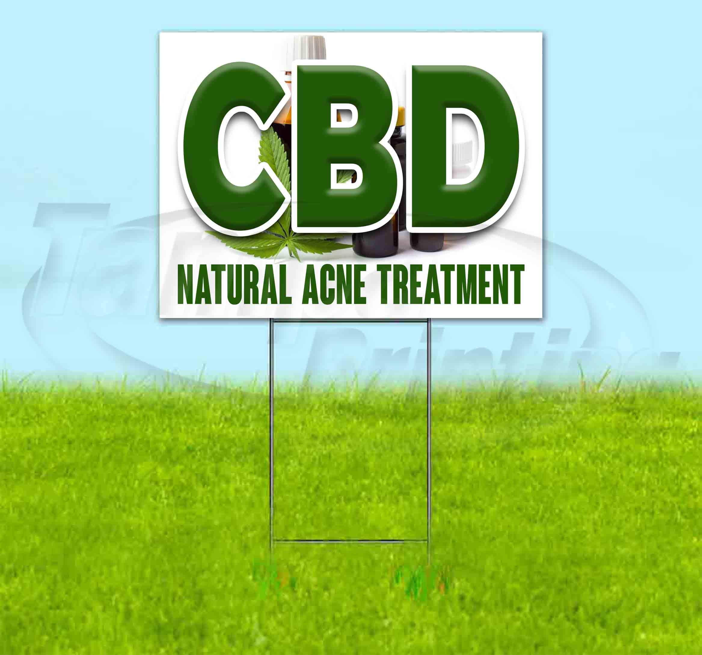 Natural CBD Acne Treatment Corrugated Plastic Yard Sign - 18