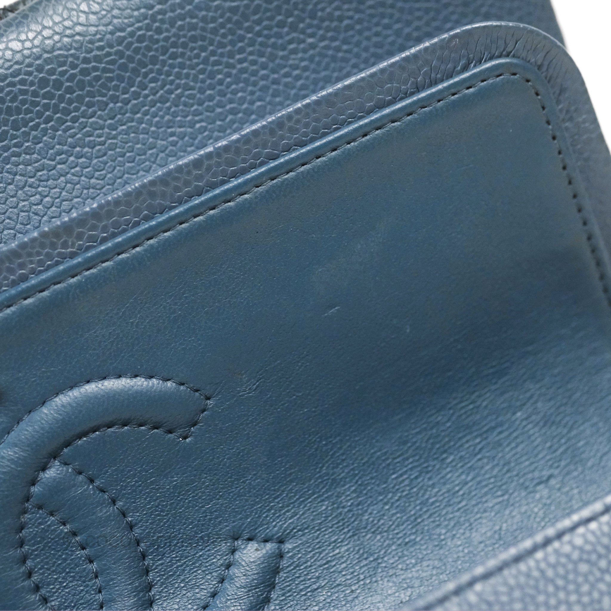 Chanel Classic Double Flap Quilted Medium/Large Handbag in Blue Caviar Leather with Silver Hardware - Perfect for Work, Evening Events & Luxury Fashion Accessories