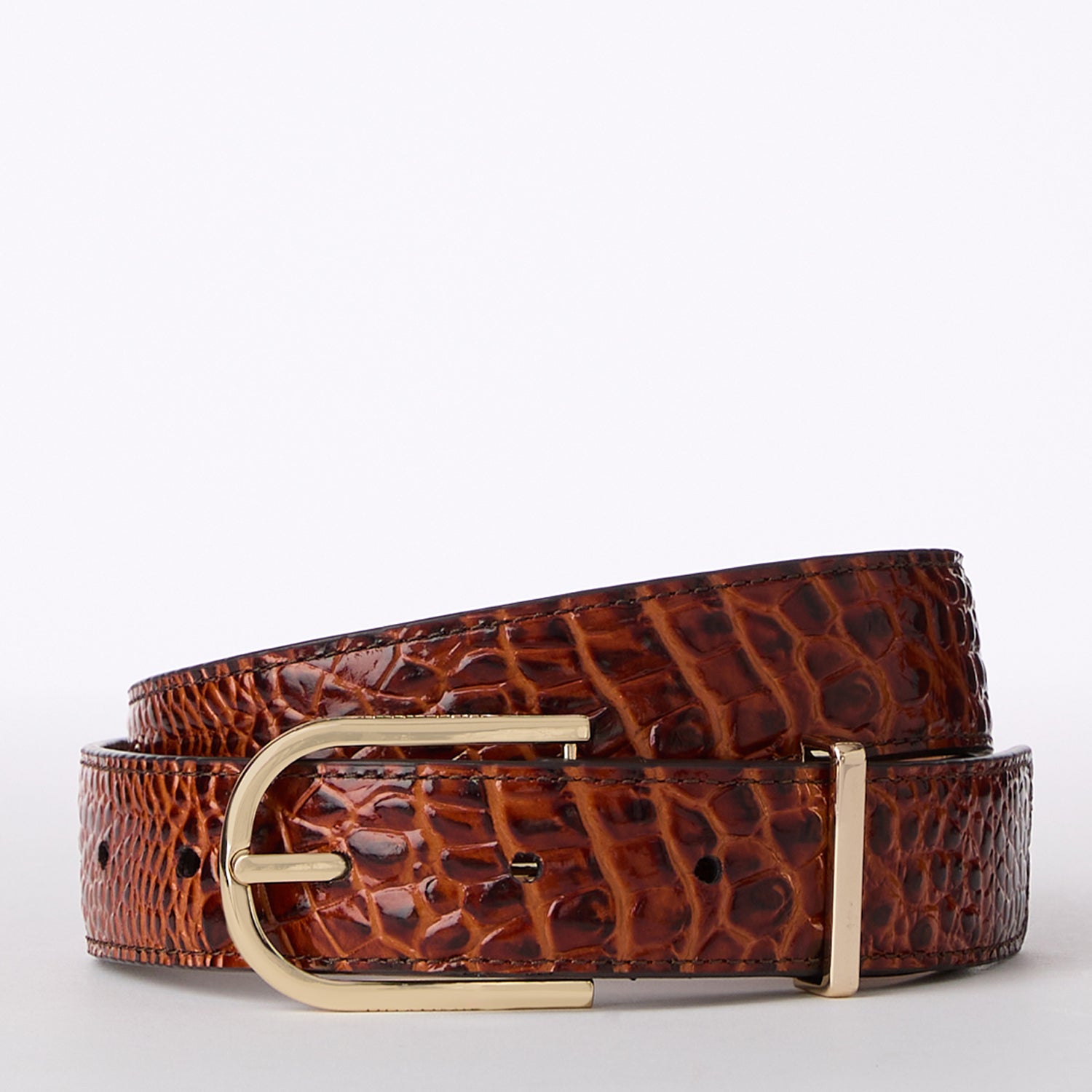 Premium Medium Brown Leather Belt with Gold Buckle - Classic Dress & Casual Wear for Men & Women | Perfect for Office, Jeans & Formal Outfits