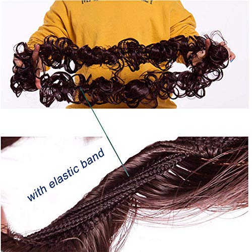 Samyak Black Synthetic Frill Funky Messy Party Hair Extension - Bride Bun Maker for Ponytail & Juda Bun - Instant Hairstyle for Weddings, Prom, Cosplay & Special Events (Pack of 1) - Perfect for Halloween Costumes, Bridal Looks & Festival Outfits
